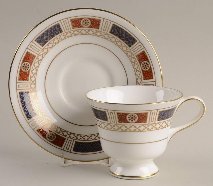 Marlborough Footed Cup & Saucer Set by Coalport-1