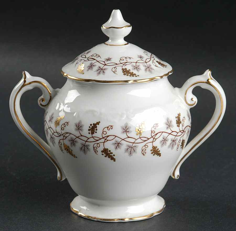 Minerva White (Raised Edge) Sugar Bowl & Lid by Coalport-1