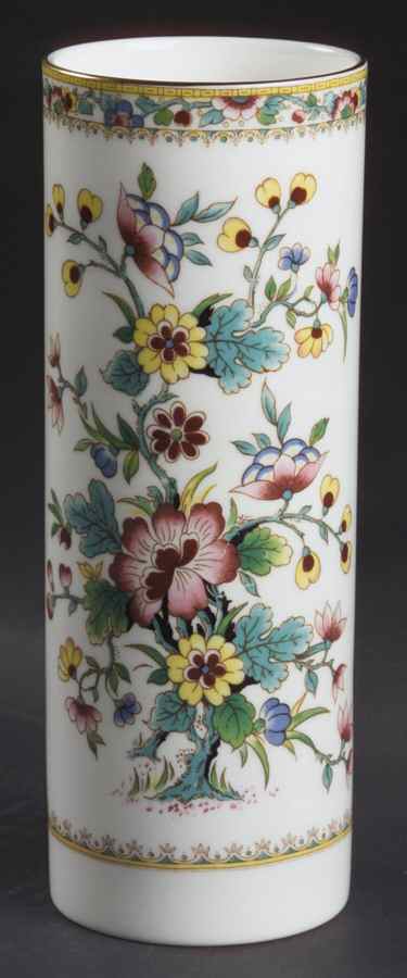 Ming Rose 7" Cylinder Vase by Coalport-1