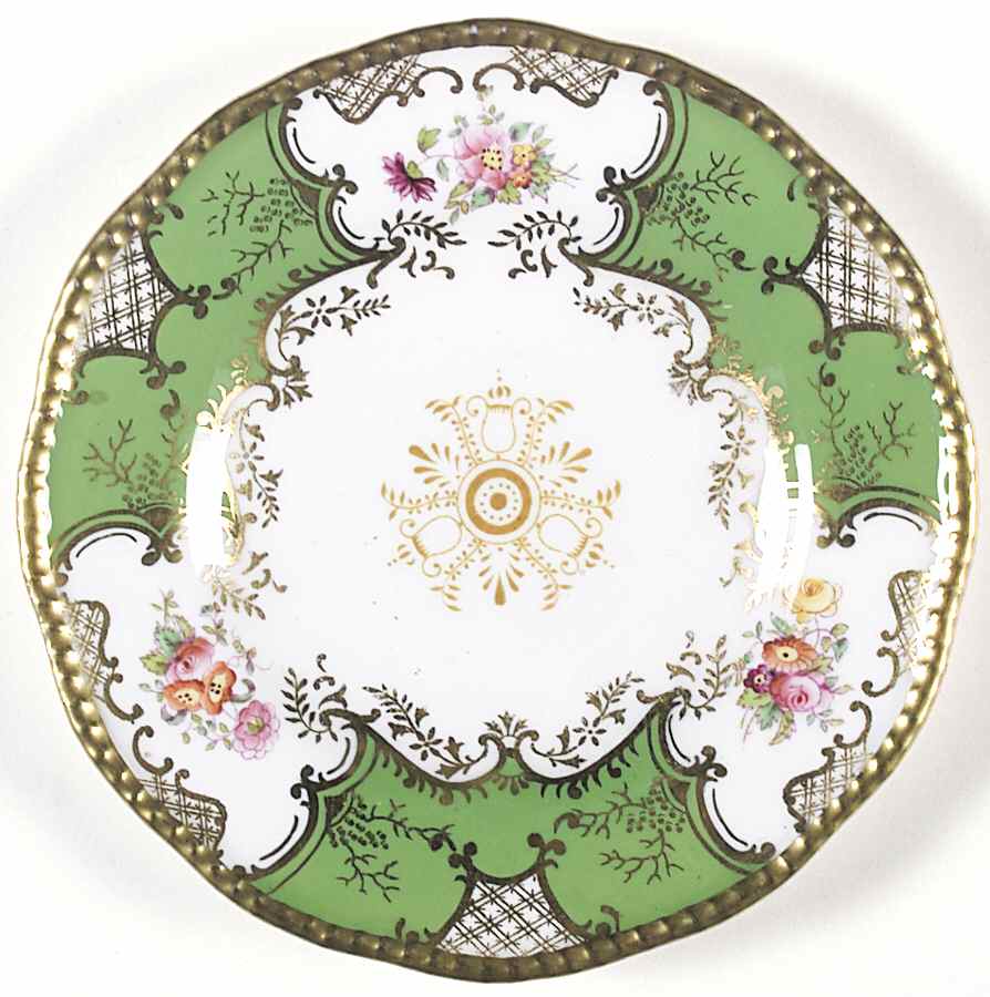 Panel Green Bread & Butter Plate by Coalport-1