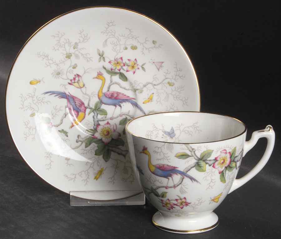 Paradise Footed Cup & Saucer Set by Coalport-1