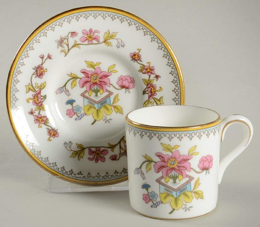 Persian Flower Flat Demitasse Cup & Saucer Set by Coalport-1
