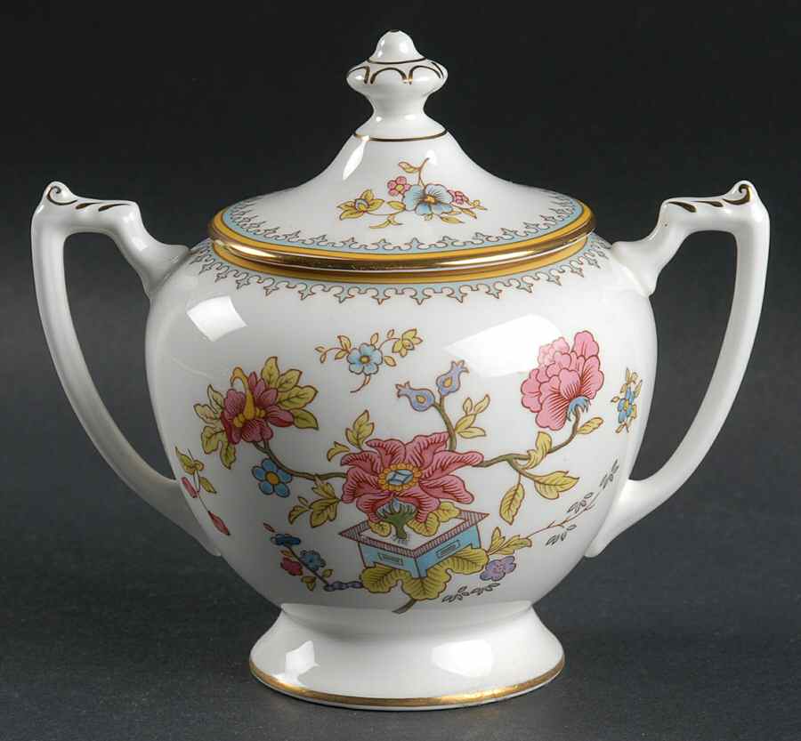Persian Flower Sugar Bowl & Lid by Coalport-1