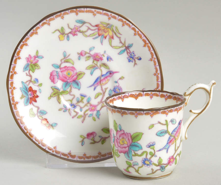 Pembroke (Scalloped Edge) Flat Demitasse Cup & Saucer Set by Coalport-1