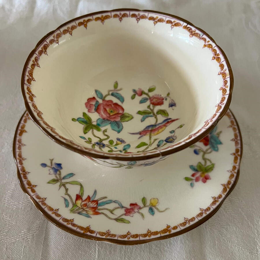 Pembroke (Scalloped Edge) Mayonnaise with Attached Underplate by Coalport-1