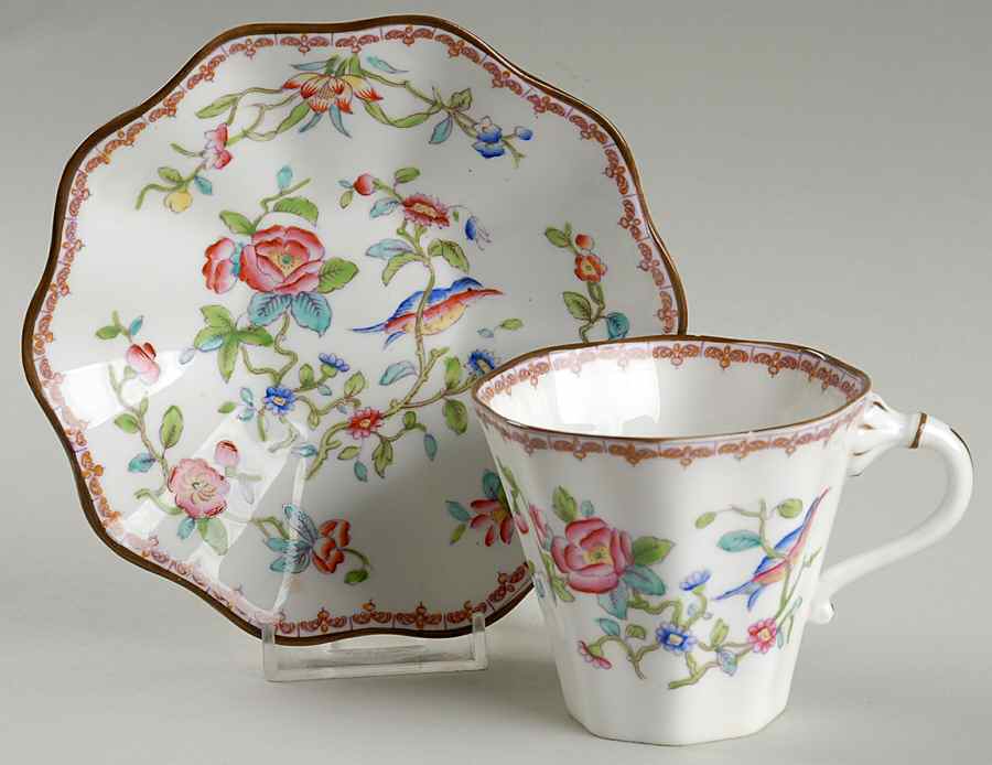Pembroke (Scalloped Edge) Flat Cup & Saucer Set by Coalport-1