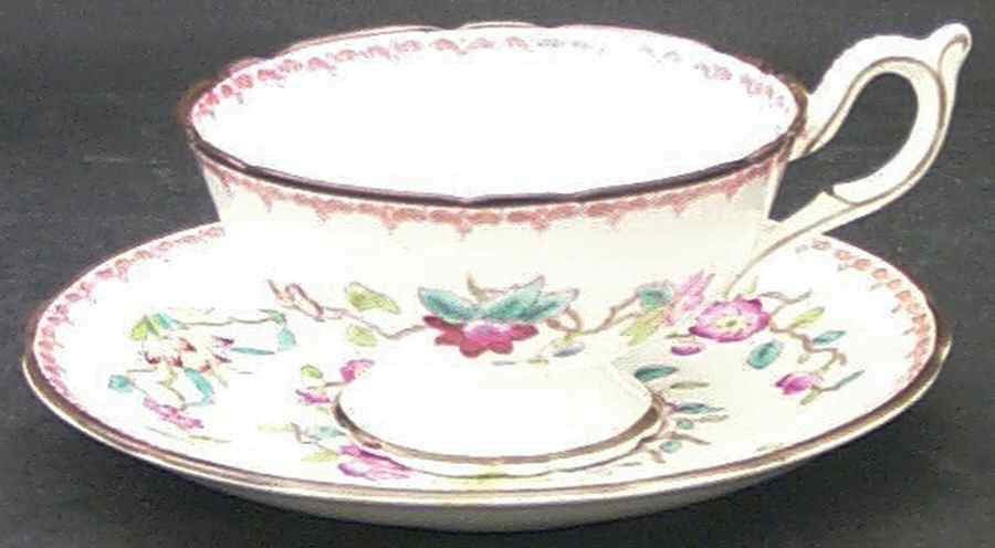 Pembroke (Scalloped Edge) Footed Cup & Saucer Set by Coalport-1