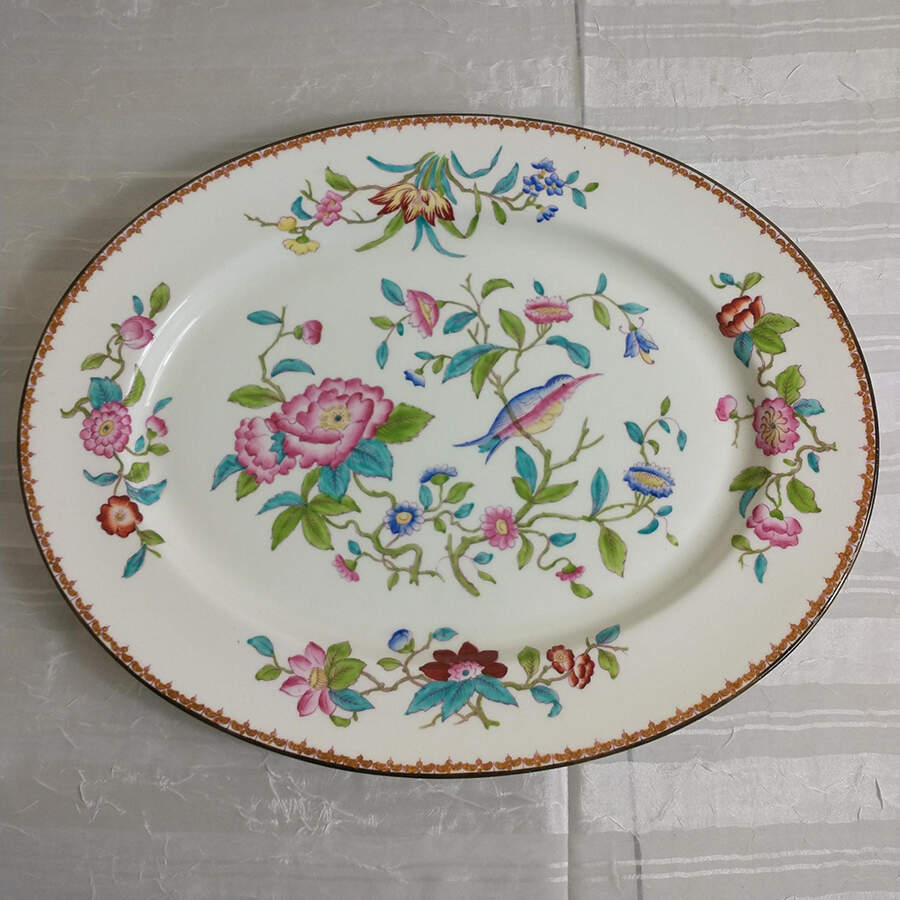Pembroke (Smooth Edge) 17" Oval Serving Platter by Coalport-1