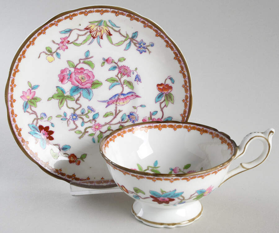Pembroke (Smooth Edge) Footed Cup & Saucer Set by Coalport-1