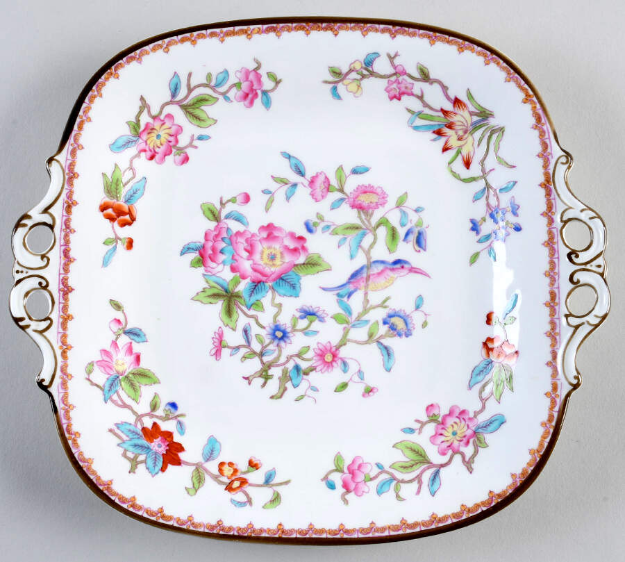 Pembroke (Smooth Edge) Square Handled Cake Plate by Coalport-1