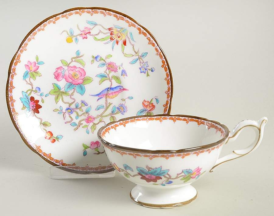 Pembroke (Smooth Edge) Footed Cup & Saucer Set by Coalport-1