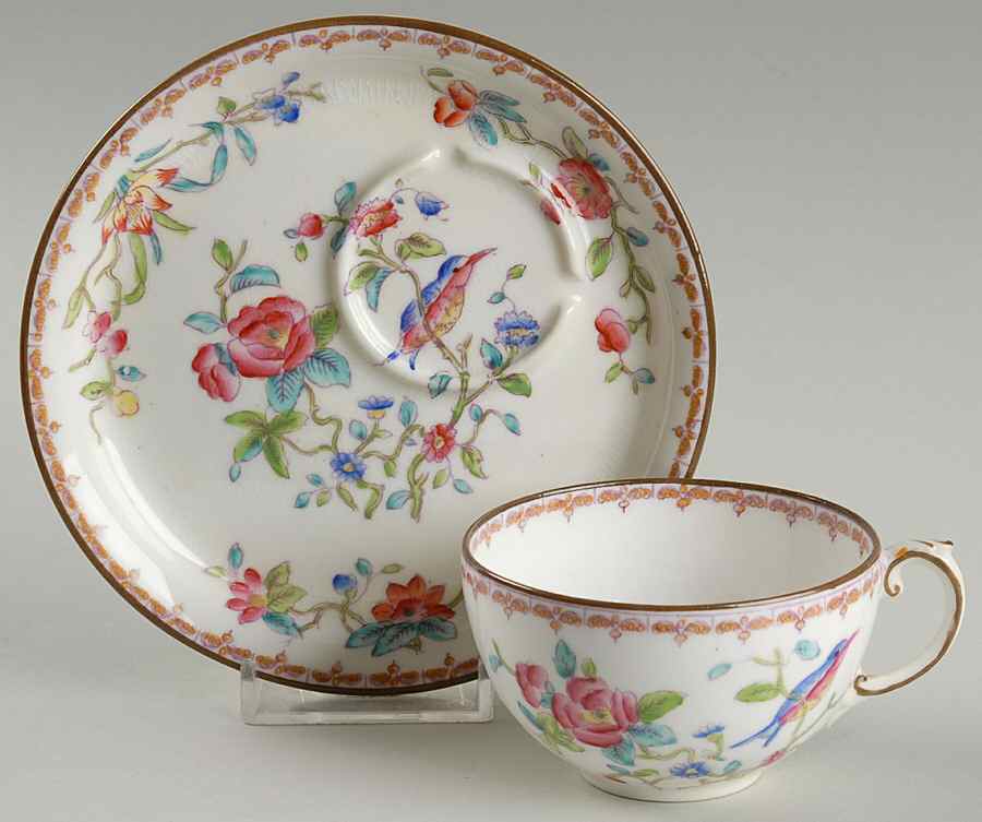 Pembroke (Smooth Edge) Dessert Plate & Cup Set by Coalport-1