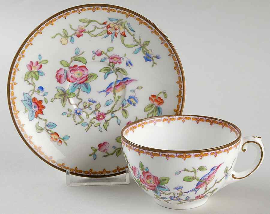 Pembroke (Smooth Edge) Flat Cup & Saucer Set by Coalport-1