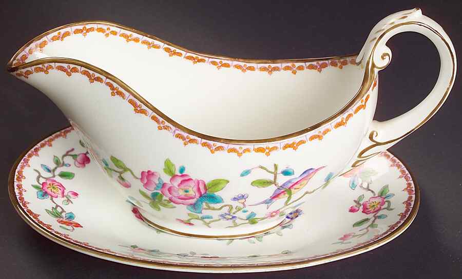 Pembroke (Smooth Edge) Gravy Boat & Underplate by Coalport-1
