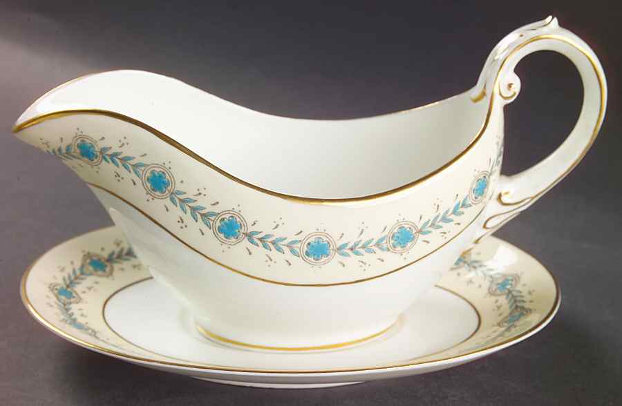 Queen Elizabeth Ivory Gravy Boat & Underplate by Coalport-1