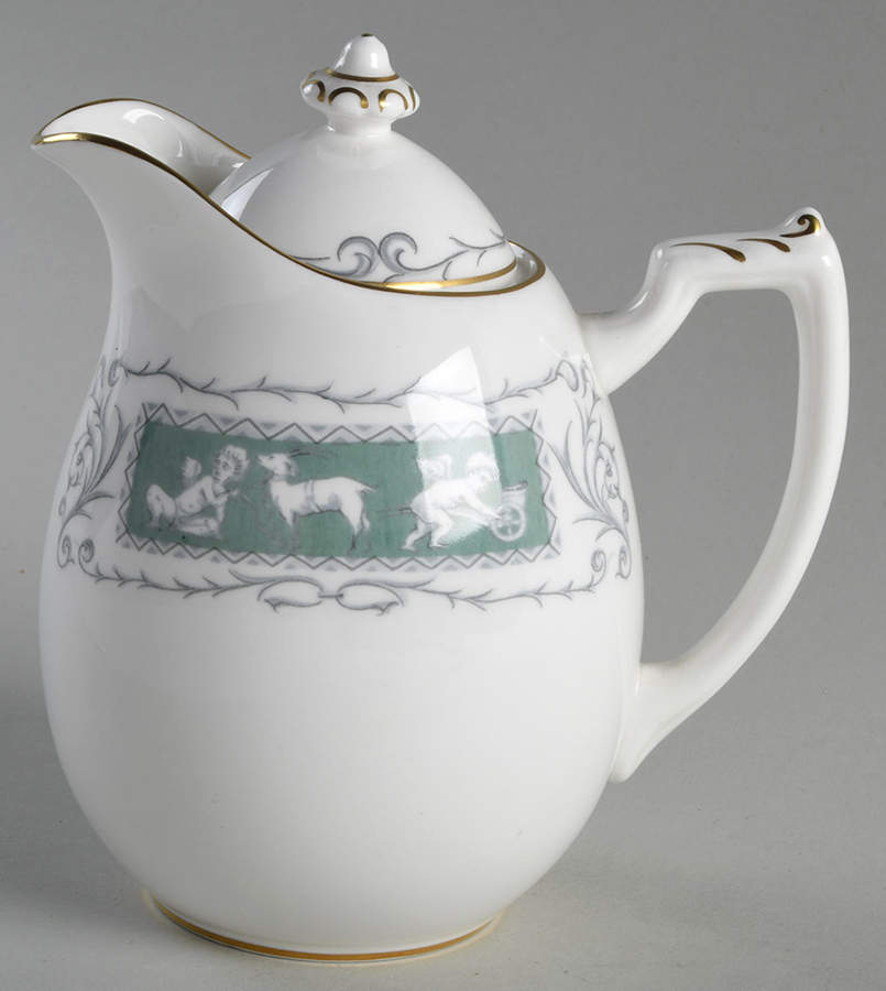 Revelry Green (Smooth) Large Syrup with Lid by Coalport-1