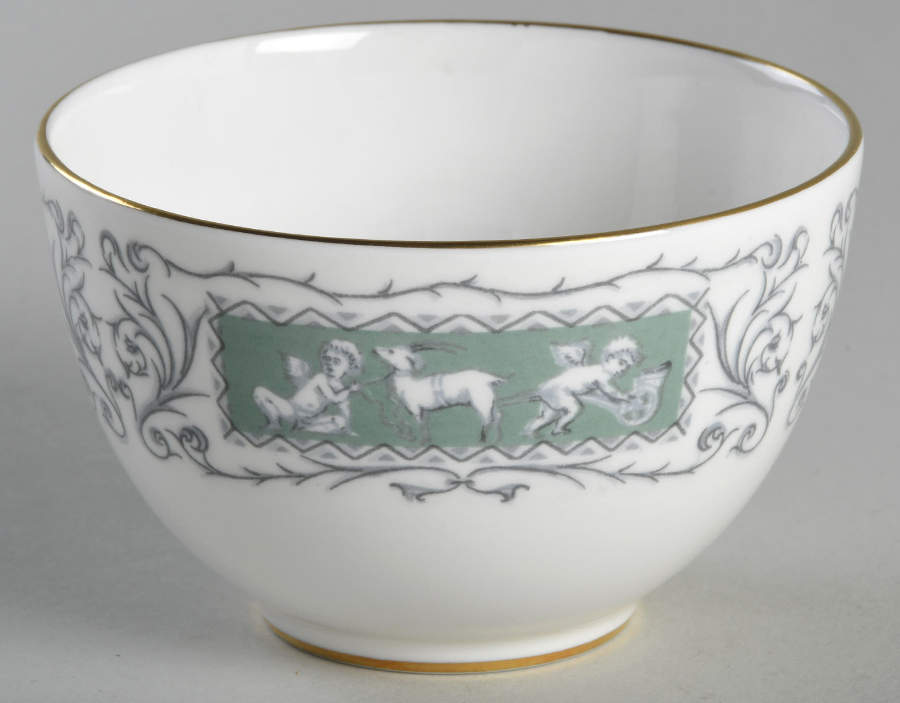 Revelry Green (Smooth) Mini Open Sugar Bowl by Coalport-1