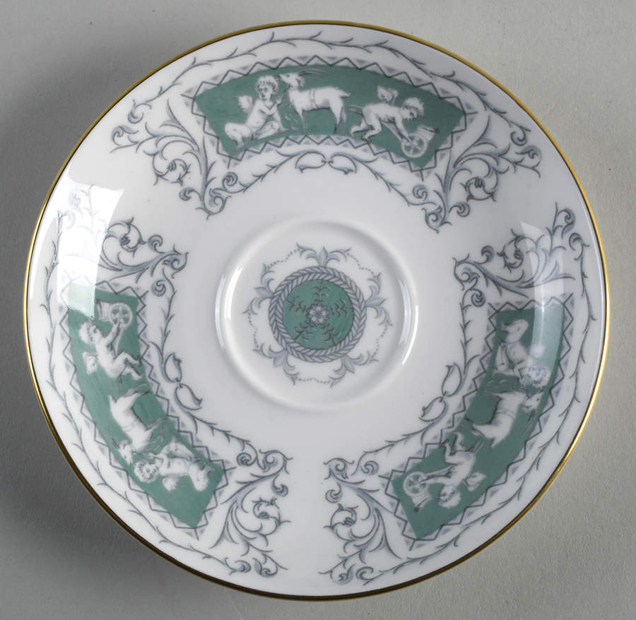 Revelry Green (Smooth) Saucer for Flat Cup by Coalport-1