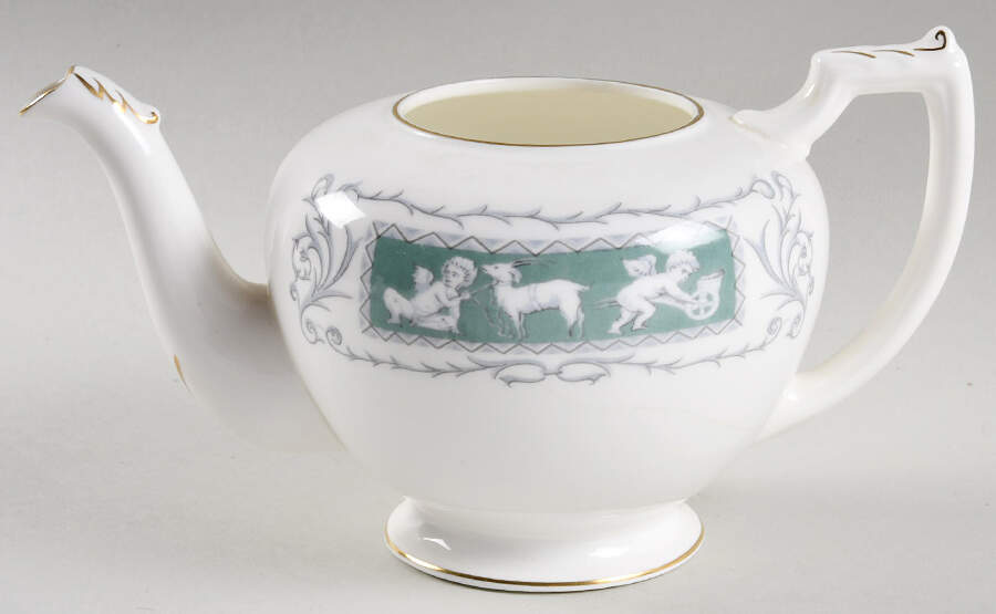 Revelry Green (Smooth) Mini Teapot No Lid by Coalport-1
