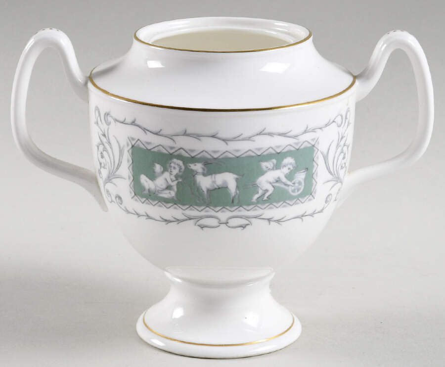 Revelry Green (Smooth) Sugar Bowl No Lid by Coalport-1
