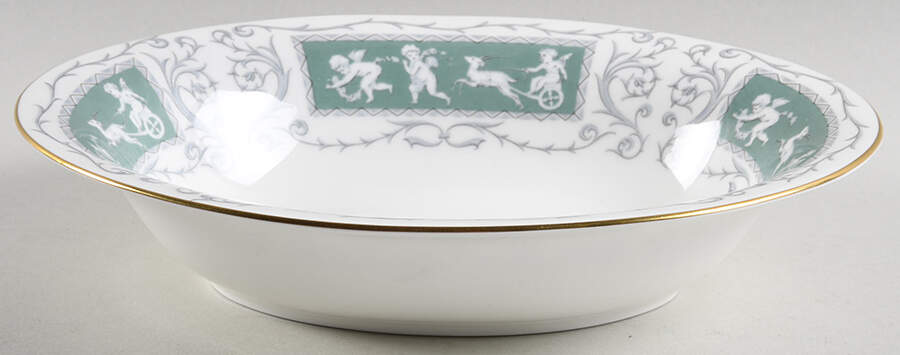Revelry Green (Smooth) 9" Oval Vegetable Bowl by Coalport-1