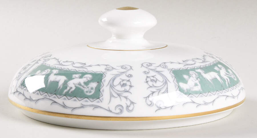 Revelry Green (Smooth) Lid for Round Vegetable by Coalport-1
