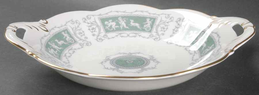 Revelry Green (Smooth) 9" Bon Bon by Coalport-1