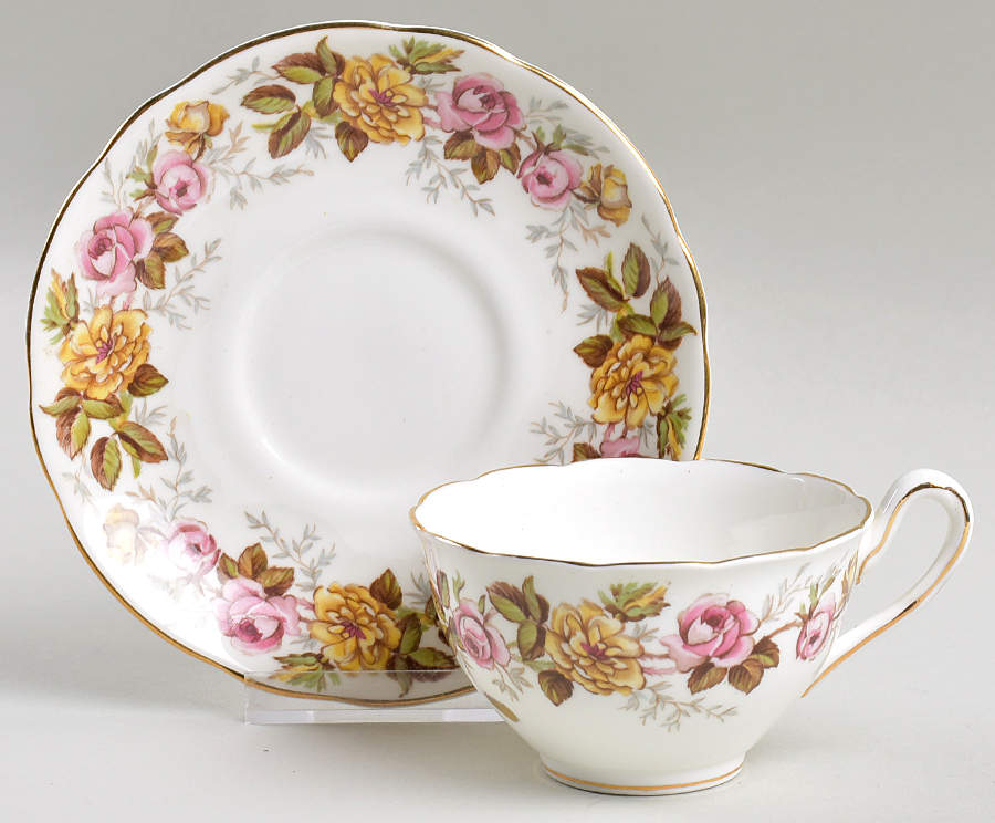Rosalinda Flat Cup & Saucer Set by Coalport-1