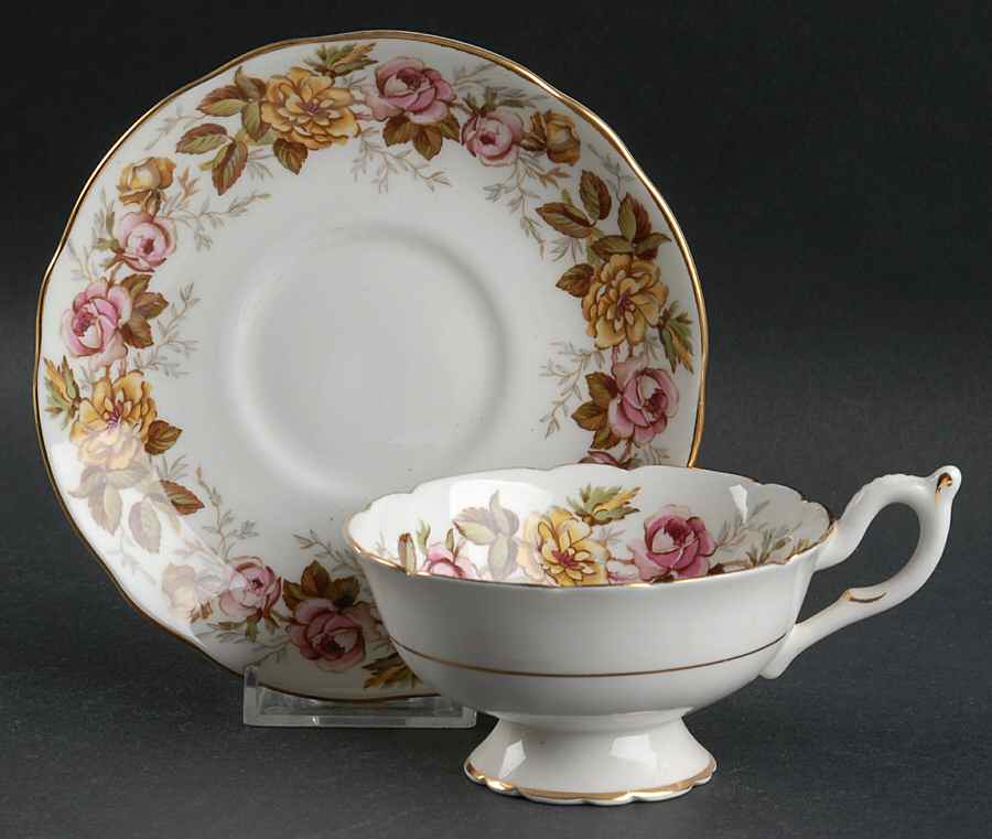 Rosalinda Footed Cup & Saucer Set by Coalport-1