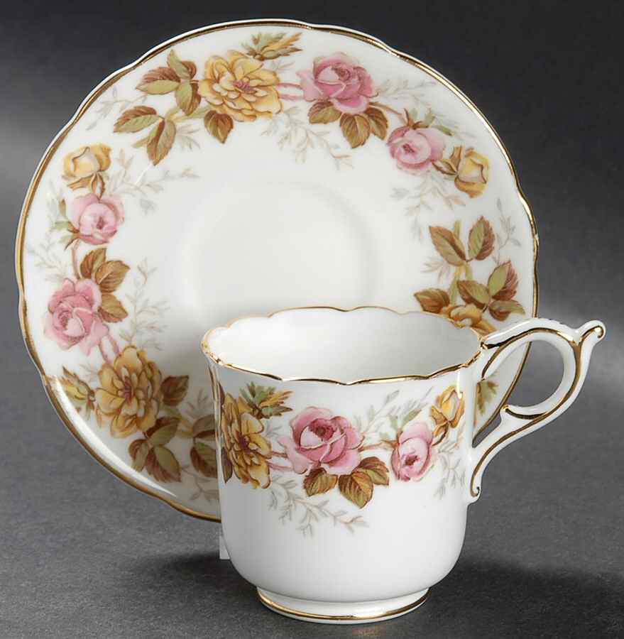 Rosalinda Footed Demitasse Cup & Saucer Set by Coalport-1