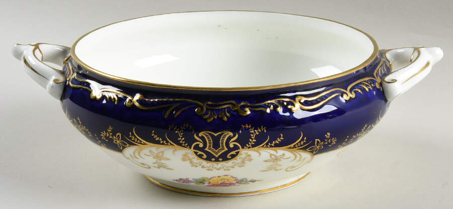 Sandringham Cobalt Blue (Floral, Gold Trim) Round Vegetable No Lid by Coalport-1