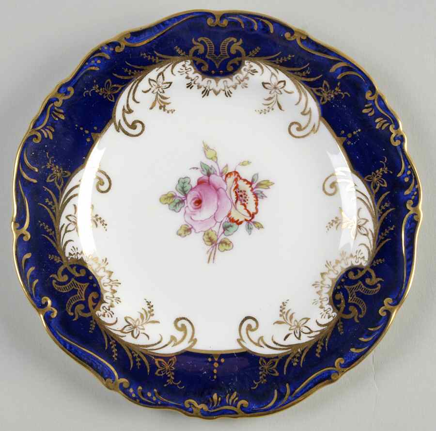 Sandringham Cobalt Blue (Floral, Gold Trim) Bread & Butter Plate by Coalport-1