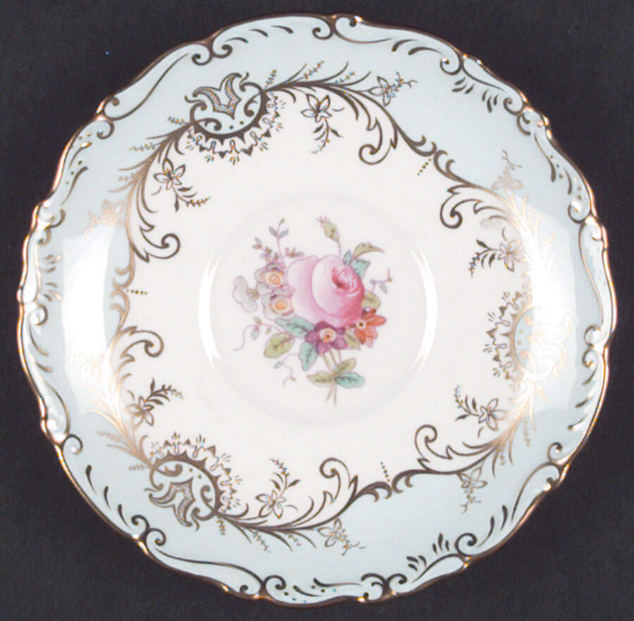Sandringham Light Blue (Gold Trim) Saucer for Cream Soup Bowl by Coalport-1