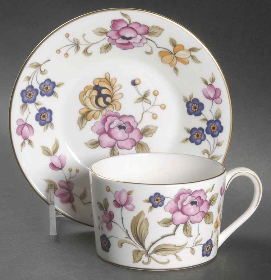 San Remo Flat Cup & Saucer Set by Coalport-1