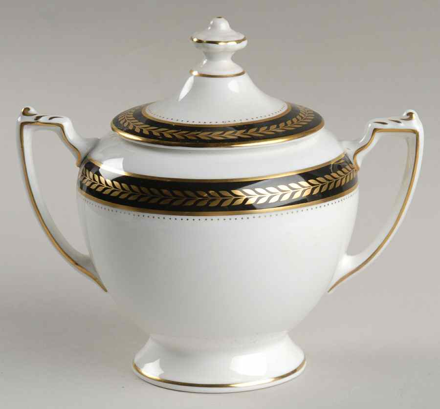 Sable Wheat Sugar Bowl & Lid by Coalport-1