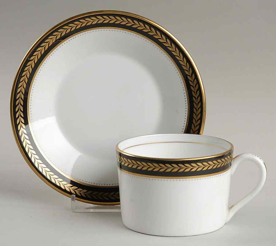Sable Wheat Flat Cup & Saucer Set by Coalport-1