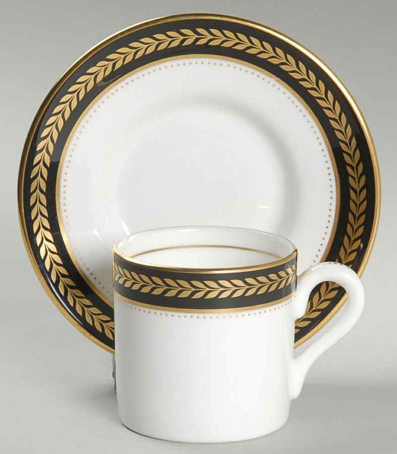 Sable Wheat Flat Demitasse Cup & Saucer Set by Coalport-1