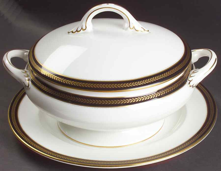 Sable Wheat Tureen & Lid w/Underplate by Coalport-1