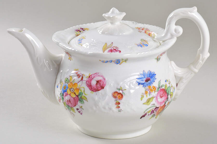Sevres Group (Embossed, No Trim) Teapot & Lid by Coalport-1