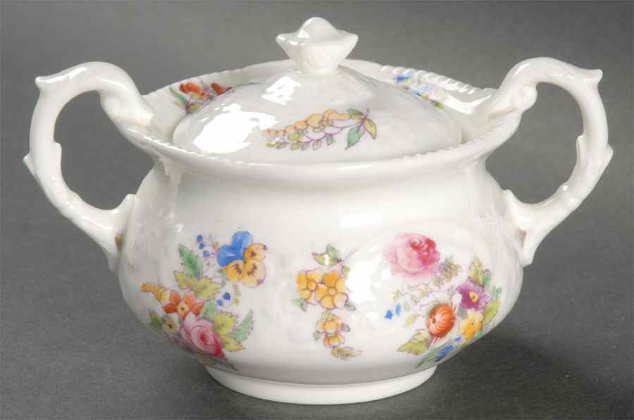 Sevres Group (Embossed, No Trim) Mini Sugar Bowl & Lid by Coalport-1