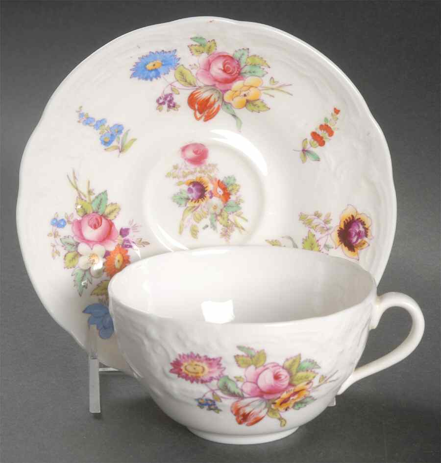 Sevres Group (Embossed, No Trim) Flat Cup & Saucer Set by Coalport-1