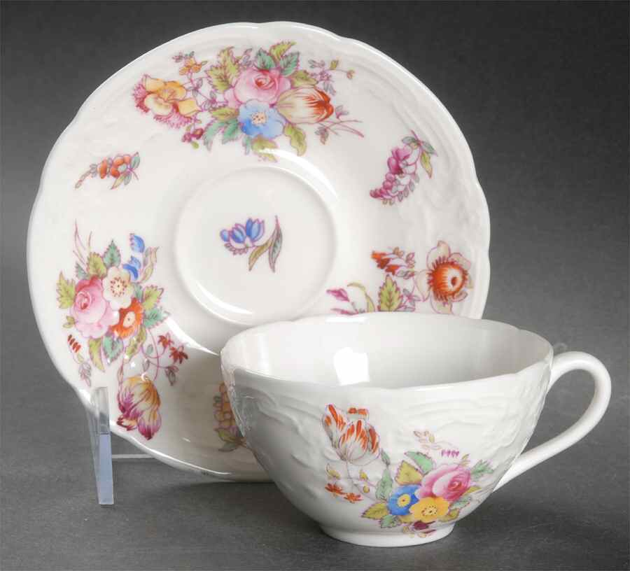 Sevres Group (Embossed, No Trim) Flat Cup & Saucer Set by Coalport-1