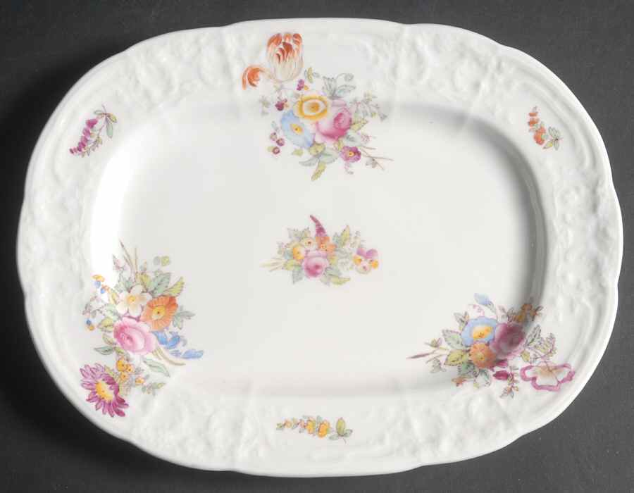 Sevres Group (Embossed, No Trim) 10" Oval Serving Platter by Coalport-1