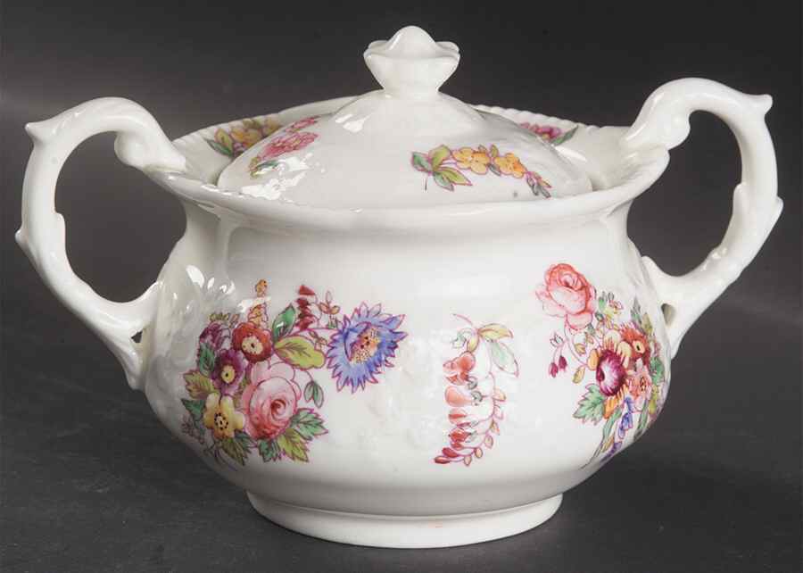 Sevres Group (Embossed, No Trim) Sugar Bowl & Lid by Coalport-1