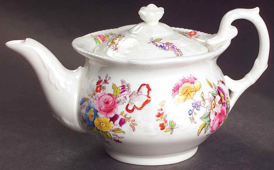 Sevres Group (Embossed, No Trim) Mini Teapot & Lid by Coalport-1