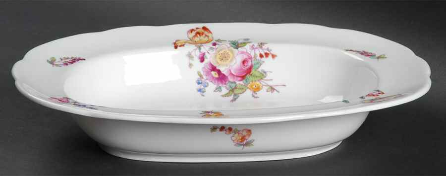 Sevres Group (No Embossing, Gold Trim) 9" Oval Vegetable Bowl by Coalport-1