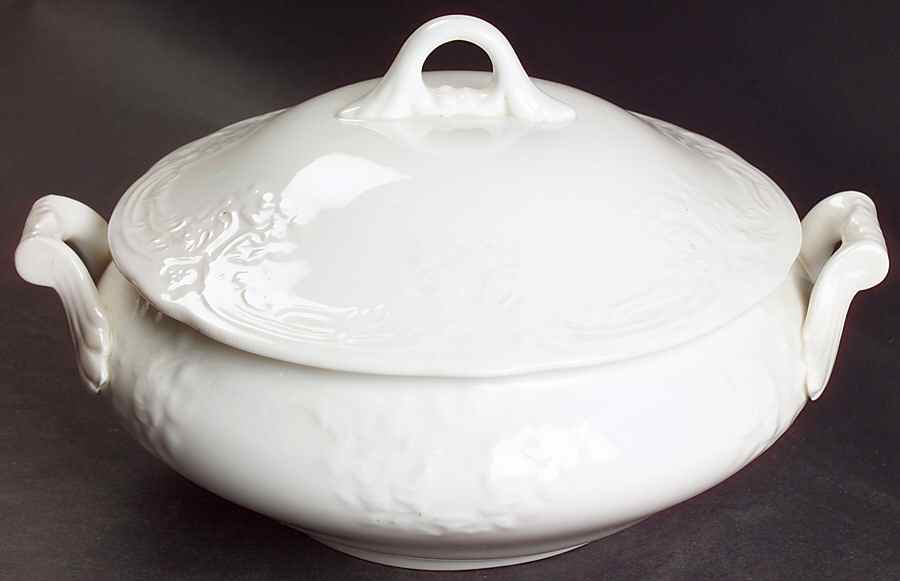 Sevres White Round Covered Vegetable by Coalport-1
