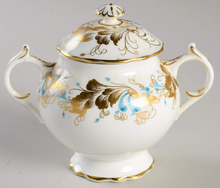 Strange Orchid (White Background) Sugar Bowl & Lid by Coalport-1