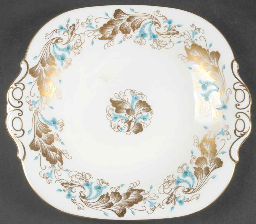 Strange Orchid (White Background) Square Handled Cake Plate by Coalport-1