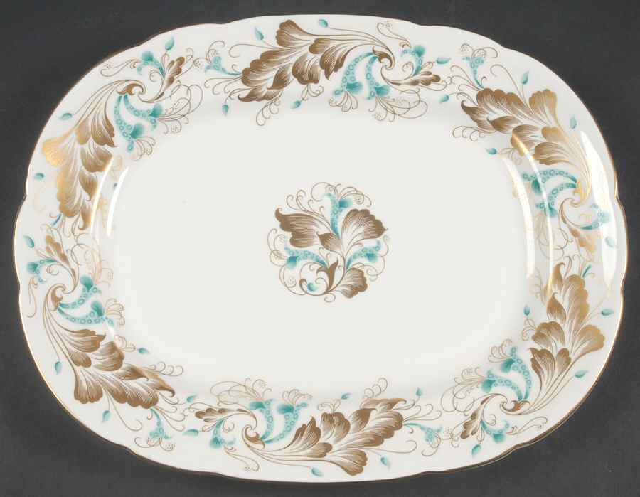 Strange Orchid (White Background) 12" Oval Serving Platter by Coalport-1